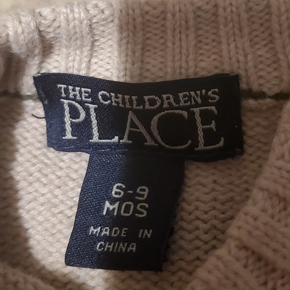 THE CHILDREN'S PLACE Boys Wolf Sweater | Size 6/9mths Vintage